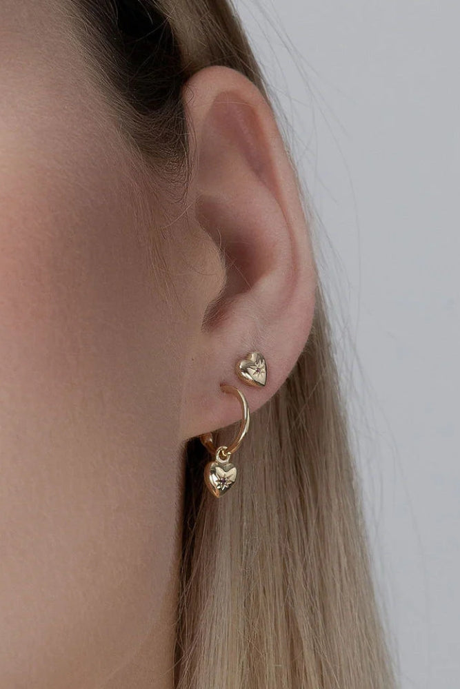 Petite Puffed Heart Studs
