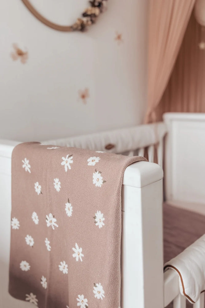 Daisy Organic Cotton Blanket - Mushroom