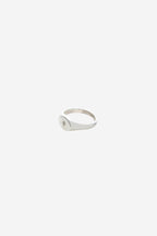 Guiding Star Signet Ring with White Topaz - Silver