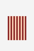 Peach and Burgundy Stripe Tea Towel