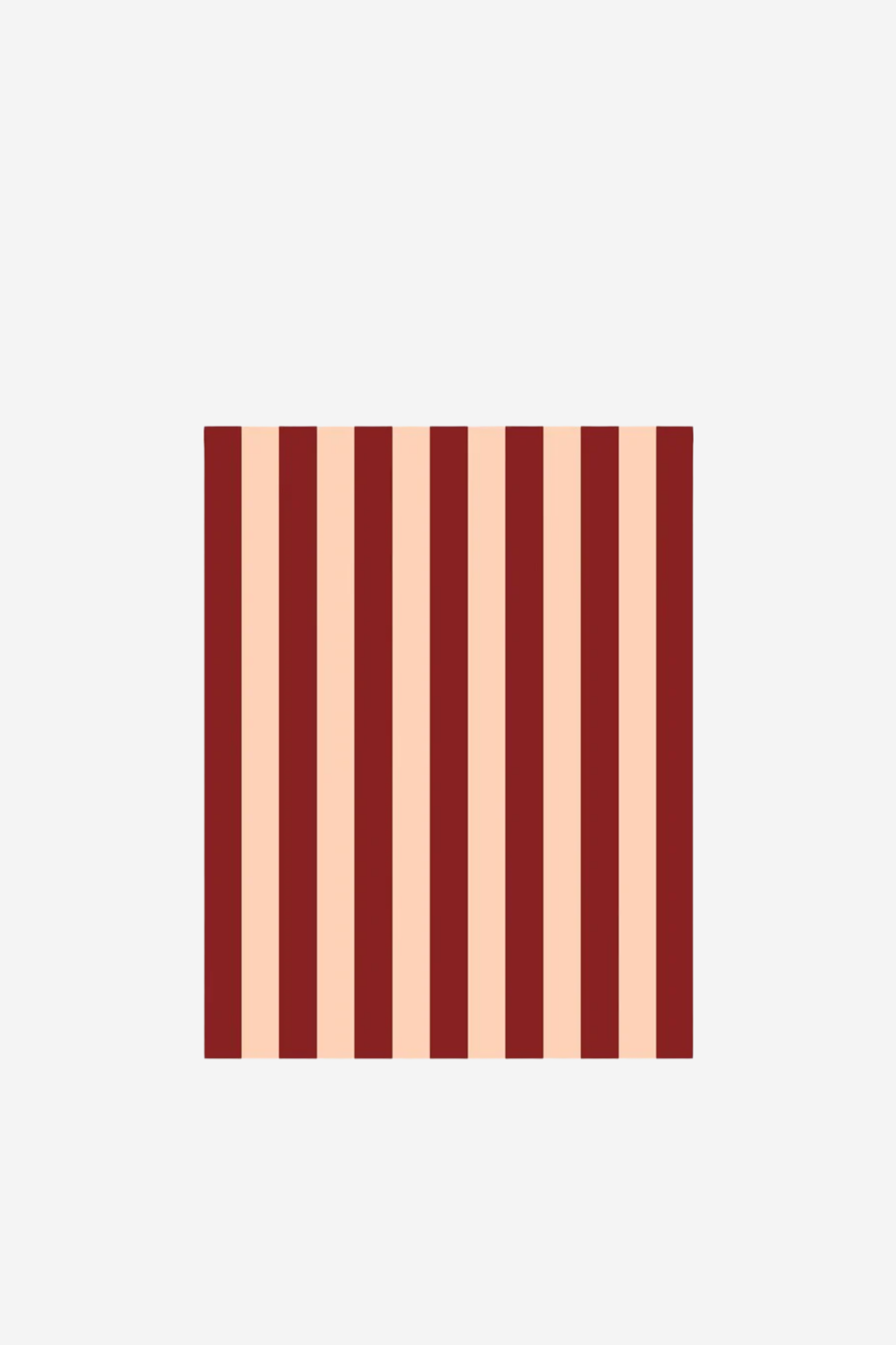 Peach and Burgundy Stripe Tea Towel