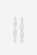 Broste Candle Twist Set of 2 - Glossy White