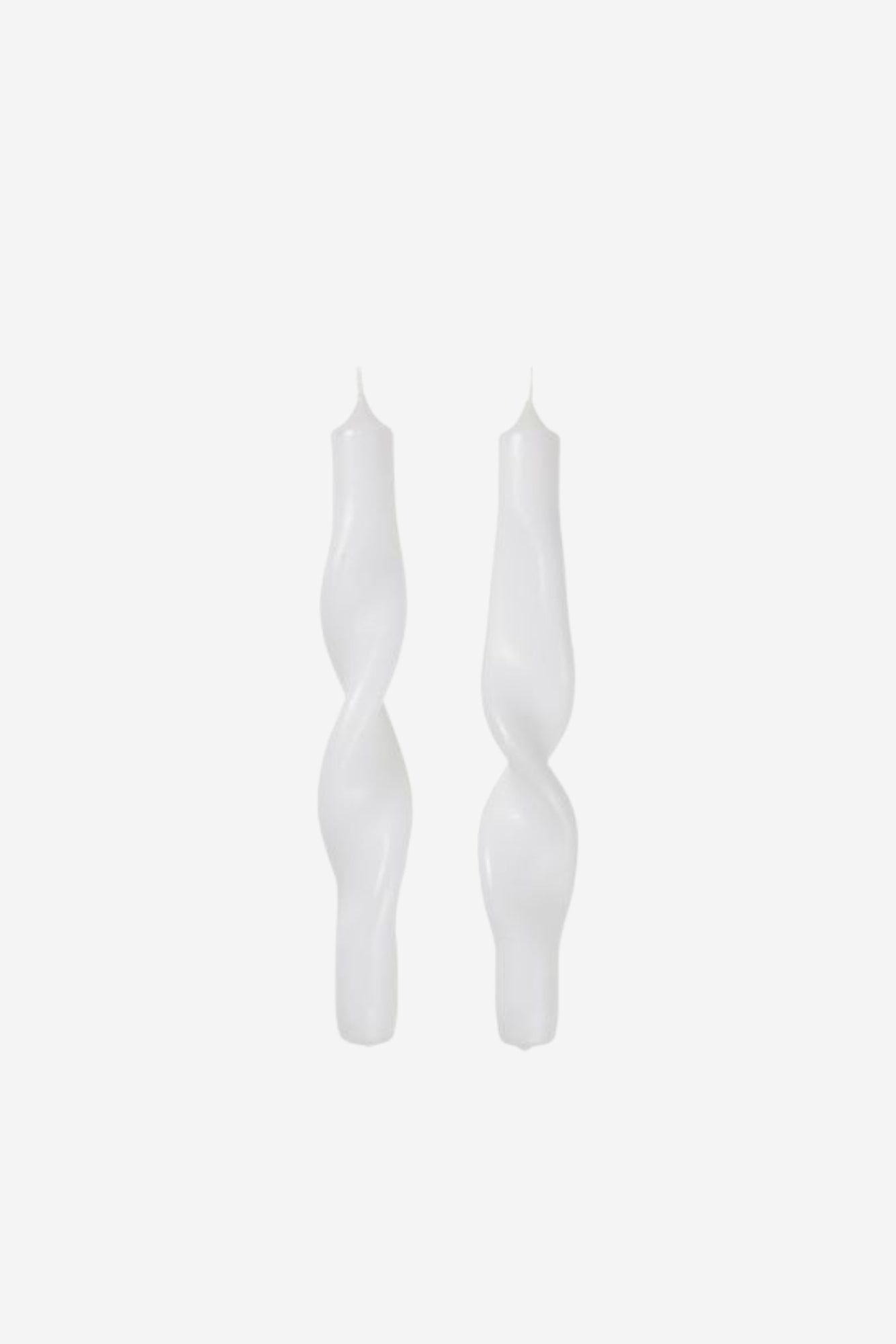 Broste Candle Twist Set of 2 - Glossy White