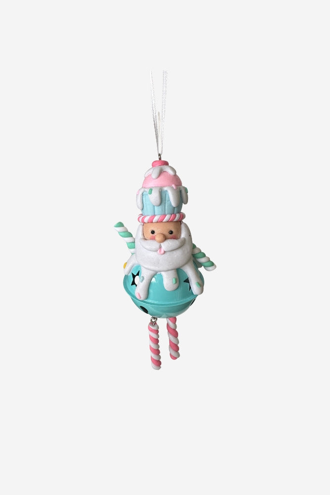 Claydough Santa On Bell W/Cupcake Head