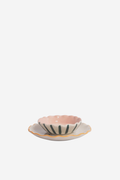 Trinket Dish - Mustard & Teal Flower - S/2