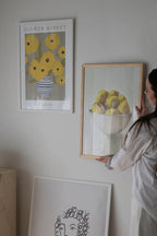 Flower Market Paris Yellow Framed Print - A3