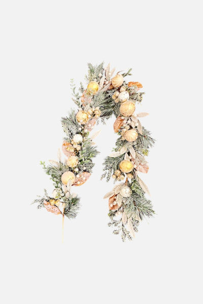Garland With Baubles/Pine and Cedar - Gold