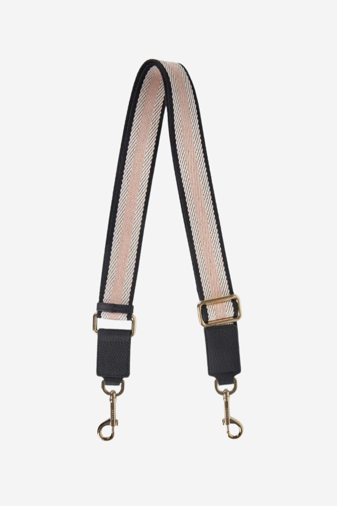 Feature Strap Webbing - Black + Pink + White