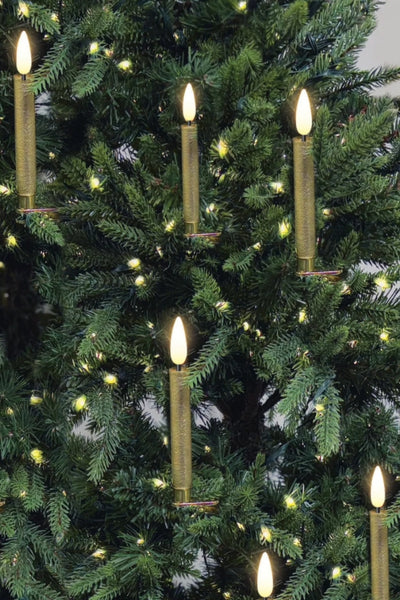 Gold 10pcs Deluxe Christmas Tree Candle