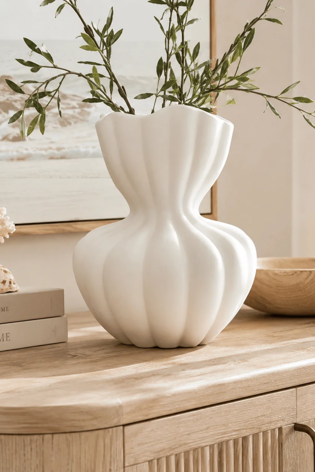 Naia Ceramic Vase - White