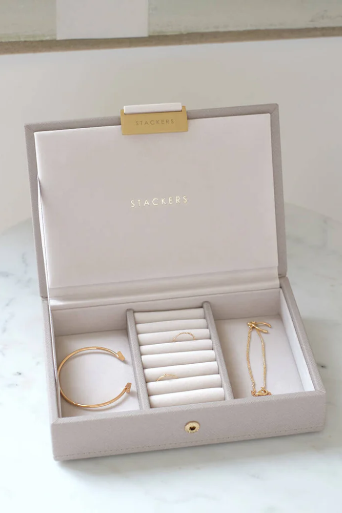 Stackers Classic Mini Jewellery Box - Taupe/Grey