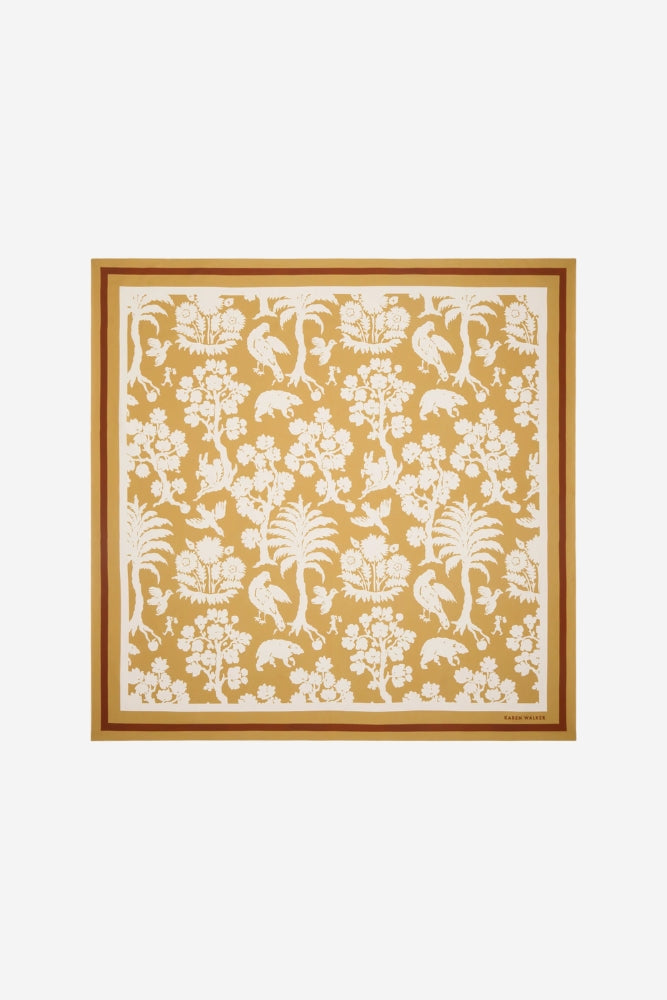 Animal kingdom Classic Silk Scarf - Ochre
