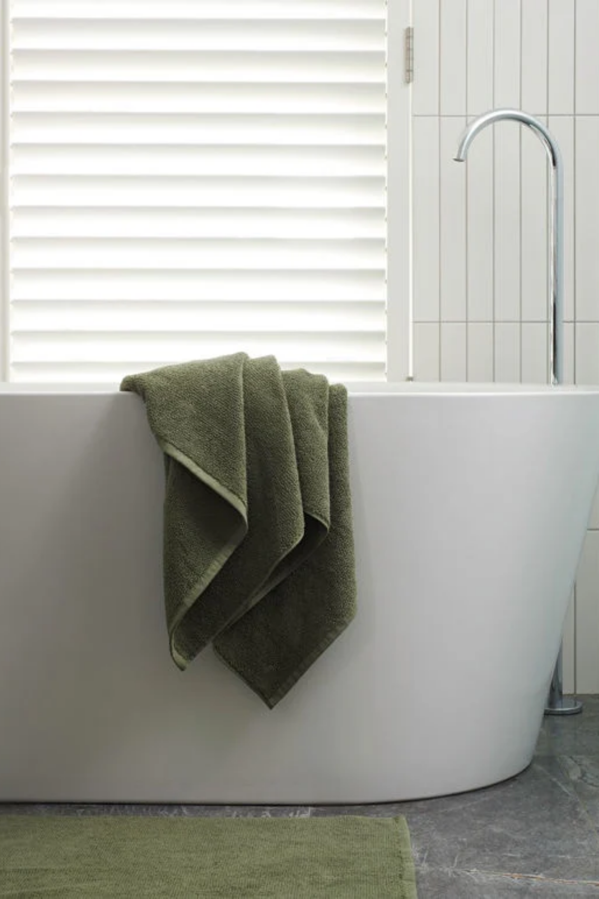 Classic Cotton Bath Mat - Olive