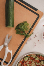 Chopping Board - Natural / Black Grid