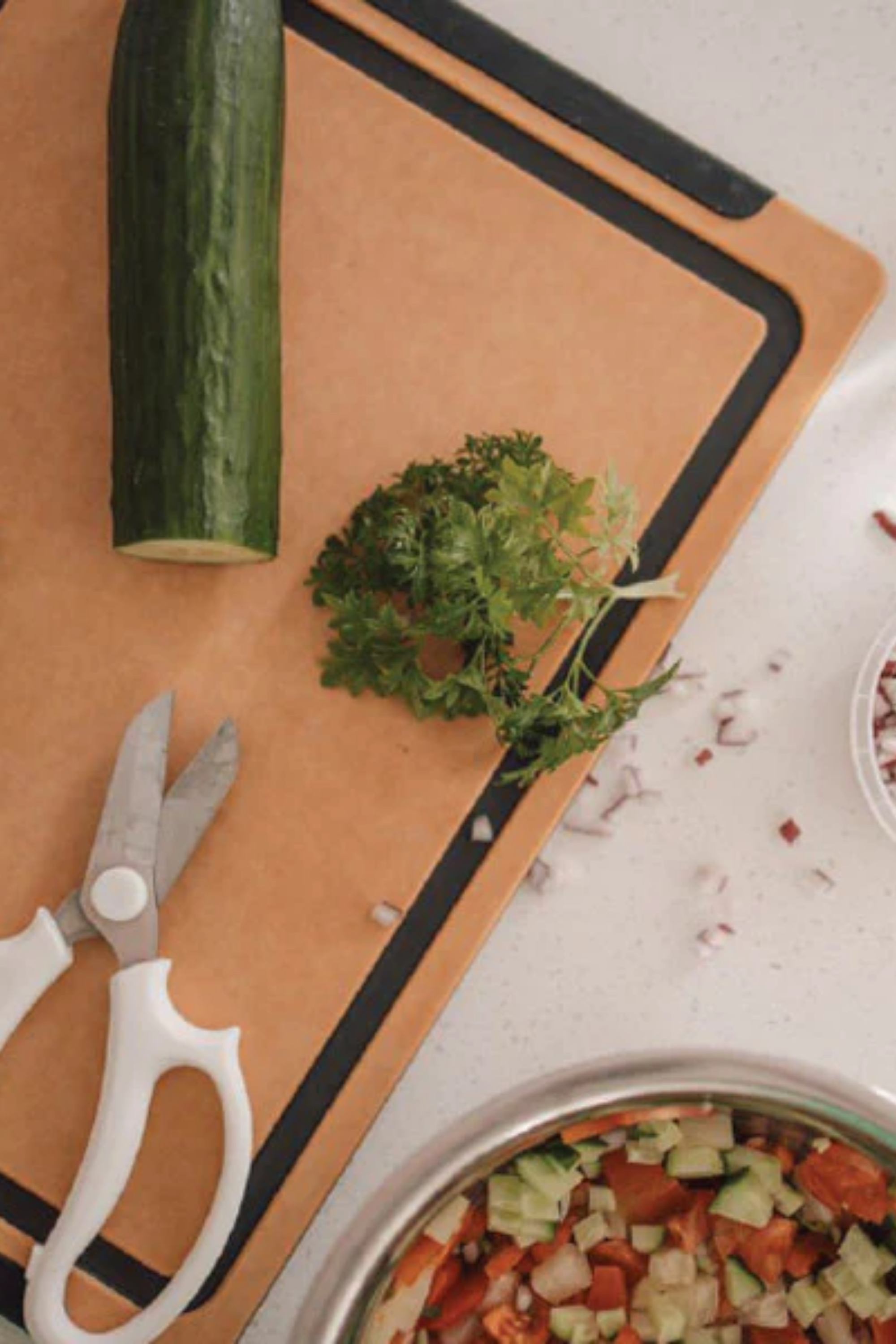 Chopping Board - Natural / Black Grid