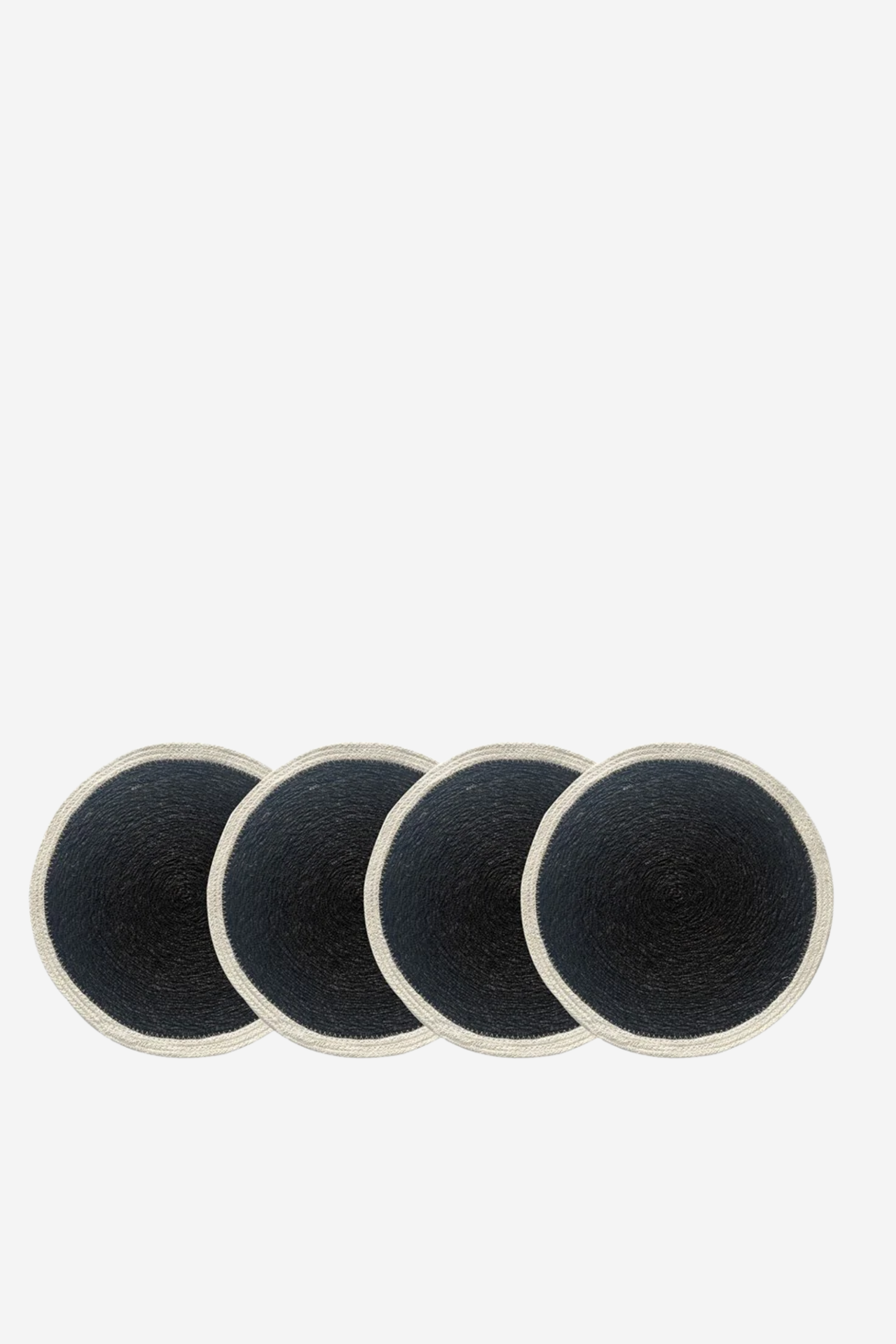 Seagrass Jute Round Coaster Cream Boarder - Set Of Four