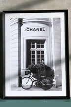 Chanel Glass Framed Print - Black Frame