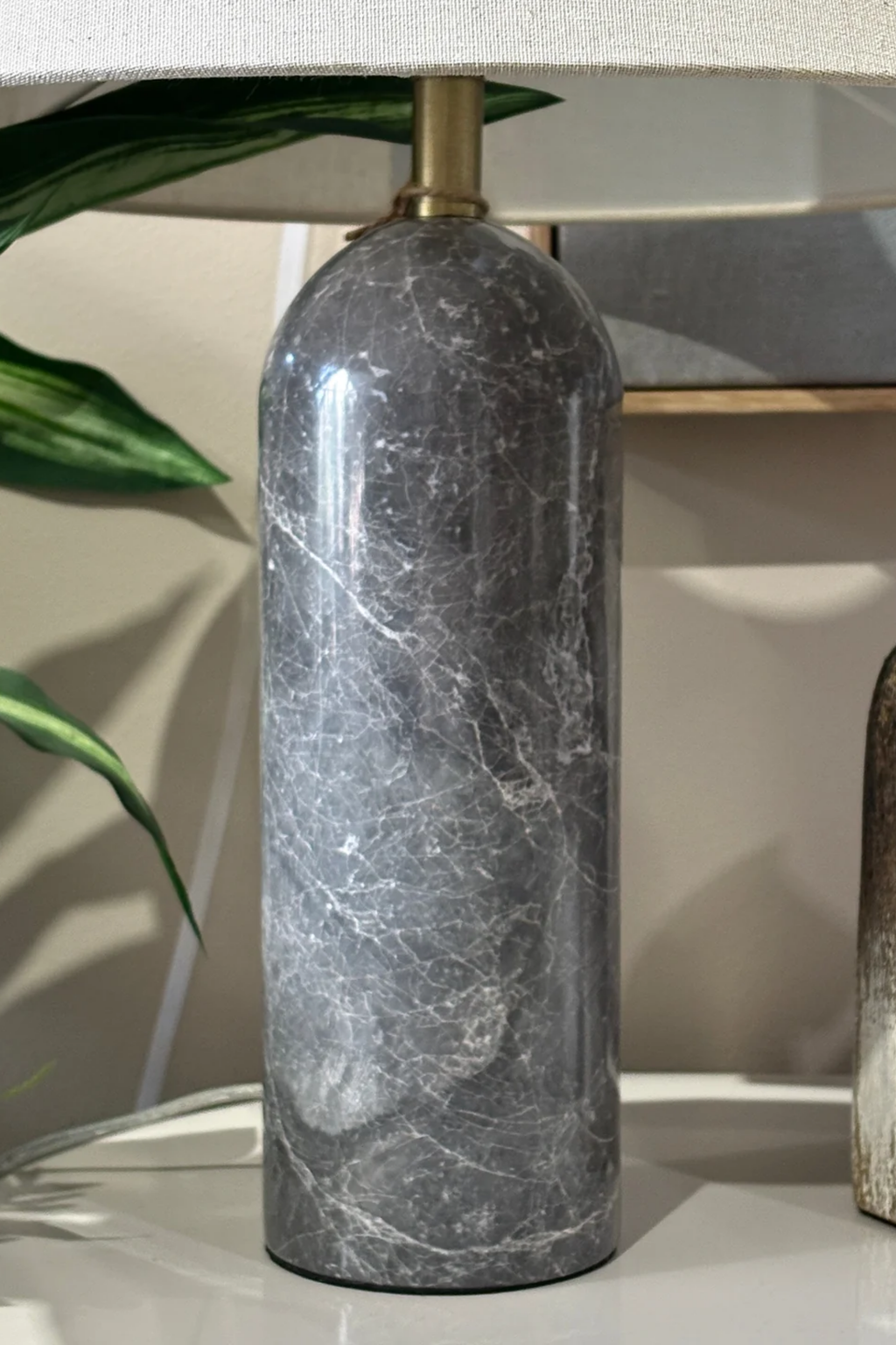 Azure Table Lamp Marble With Shade - Natural