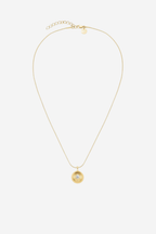 Bold Solitary Coin Necklace - Gold