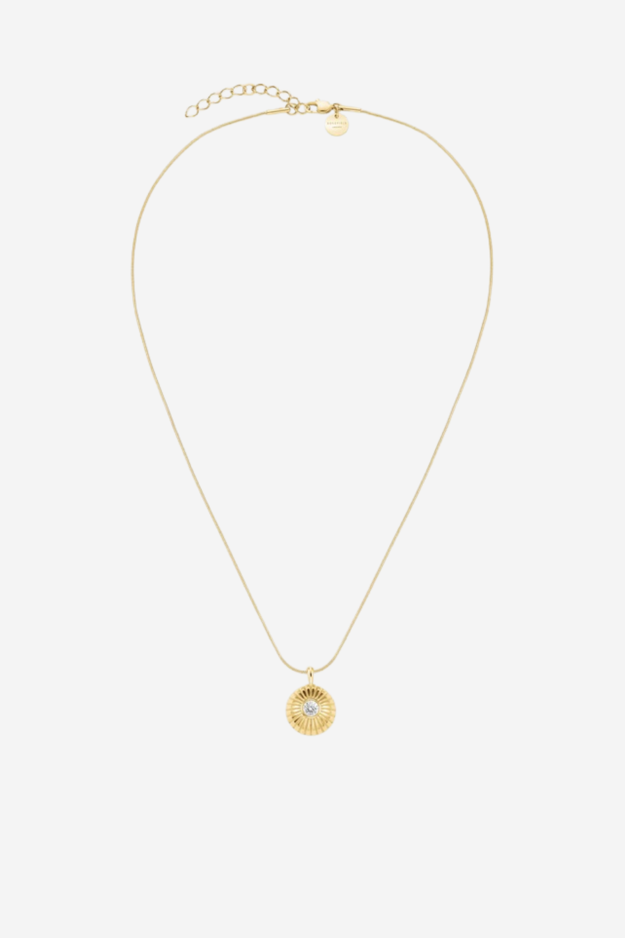Bold Solitary Coin Necklace - Gold
