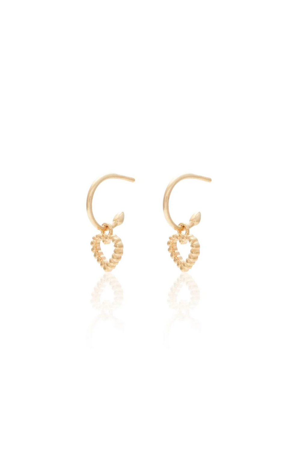 Cutout Heart Hoop Earrings - Gold