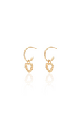 Cutout Heart Hoop Earrings - Gold