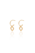 Cutout Heart Hoop Earrings - Gold