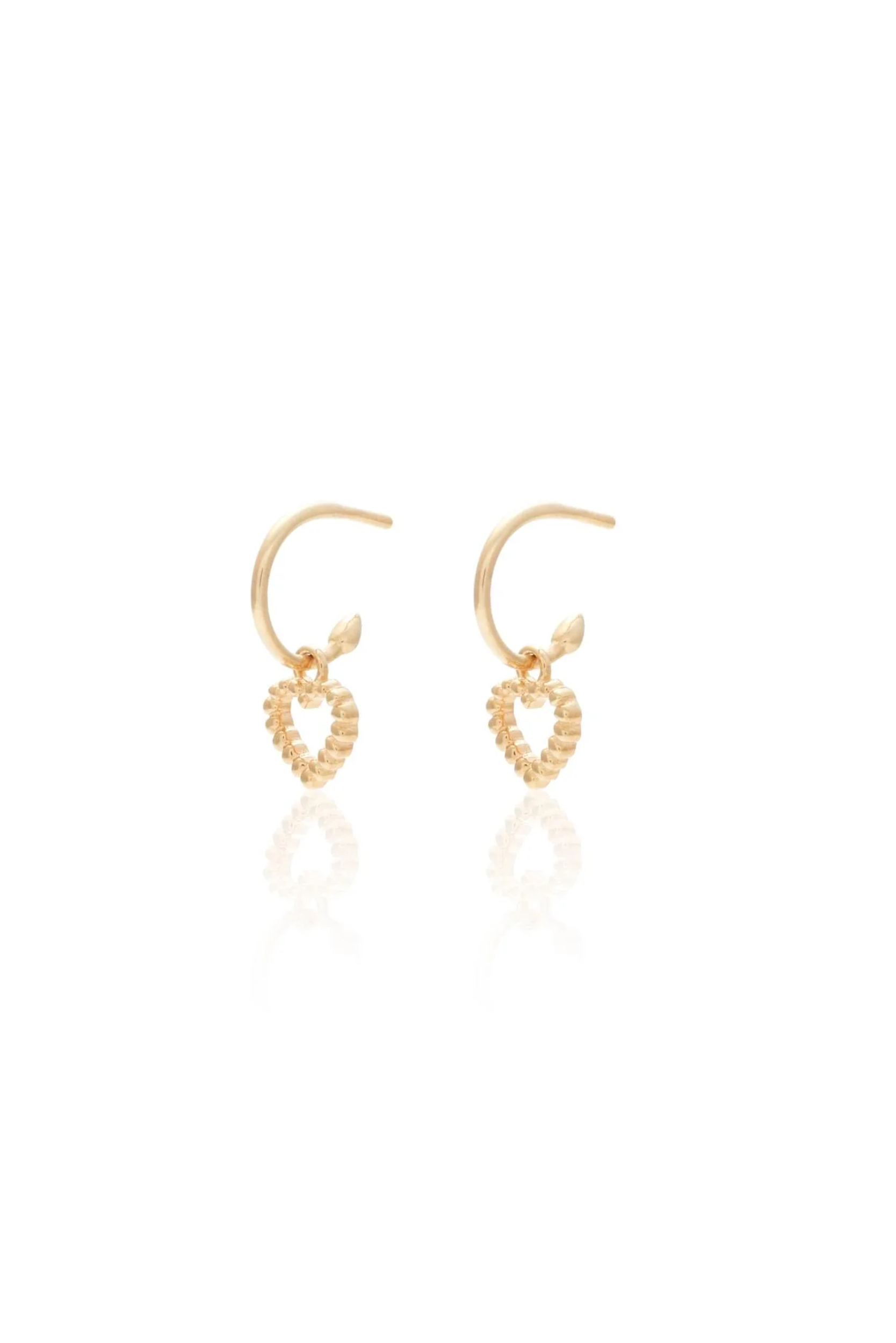 Cutout Heart Hoop Earrings - Gold