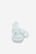 Baby Knit Booties in Milk Poms