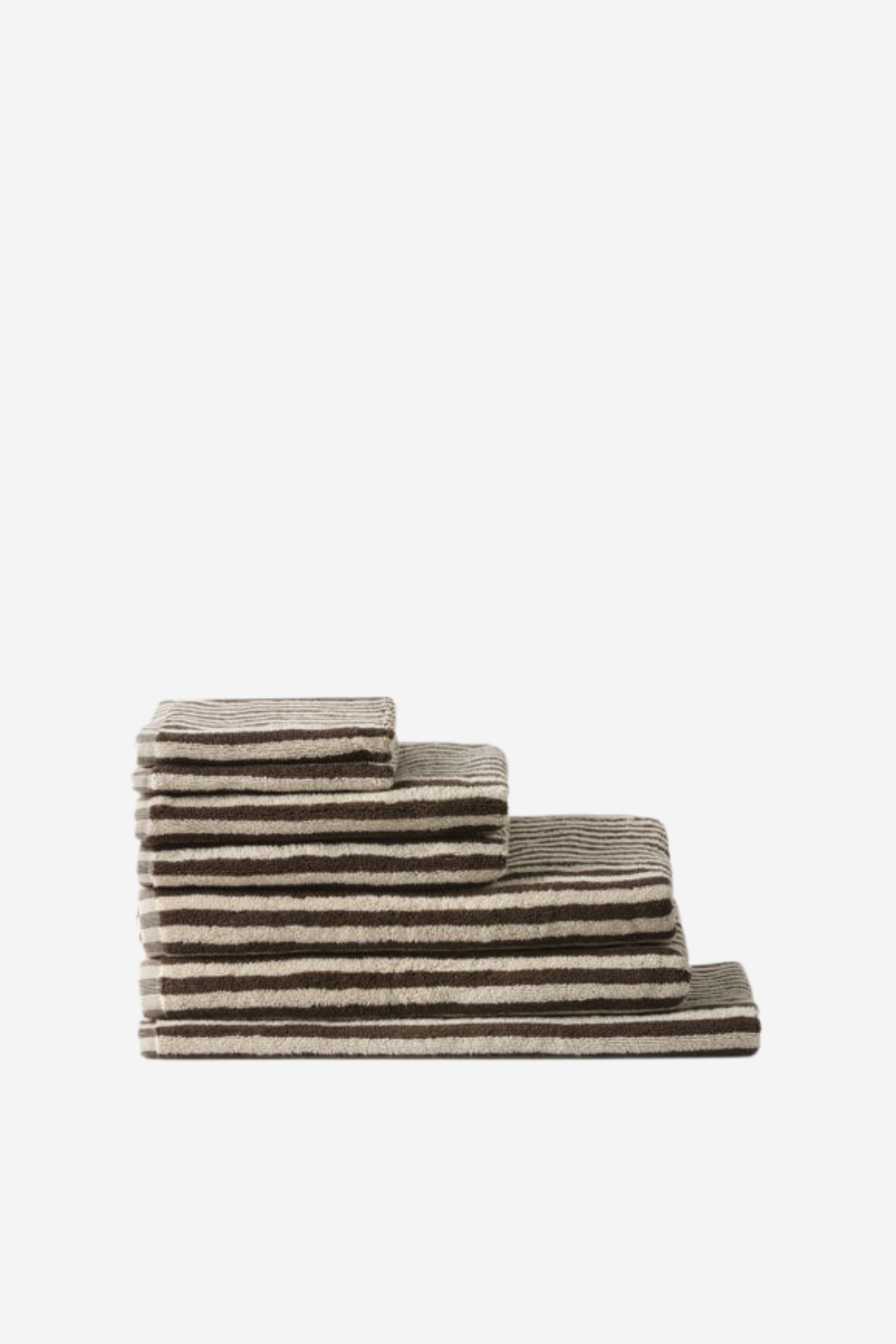 Wide Stripe Cotton Towel Range - Cocoa/Bone