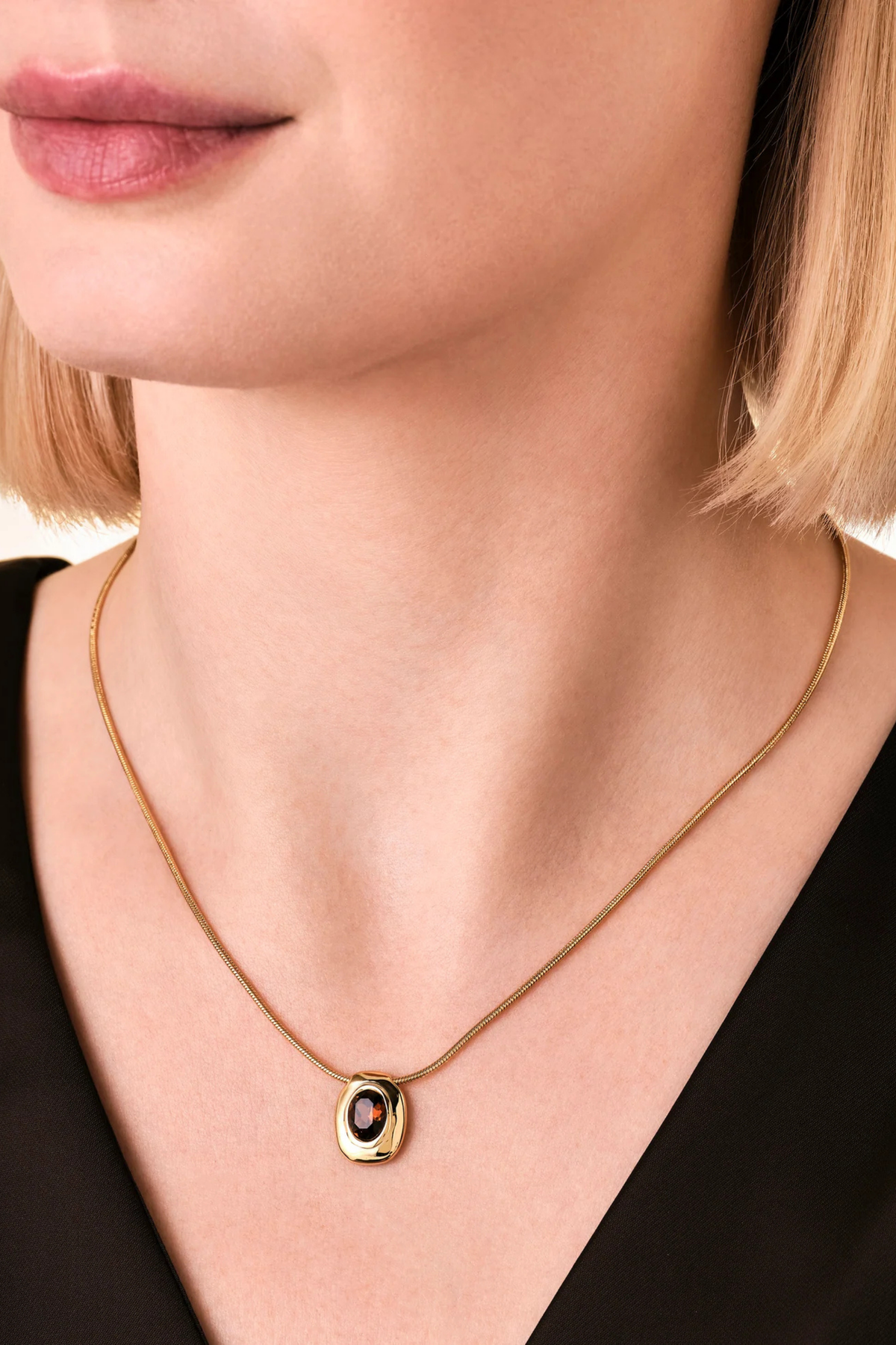 Molten Pendant Necklace - Brown
