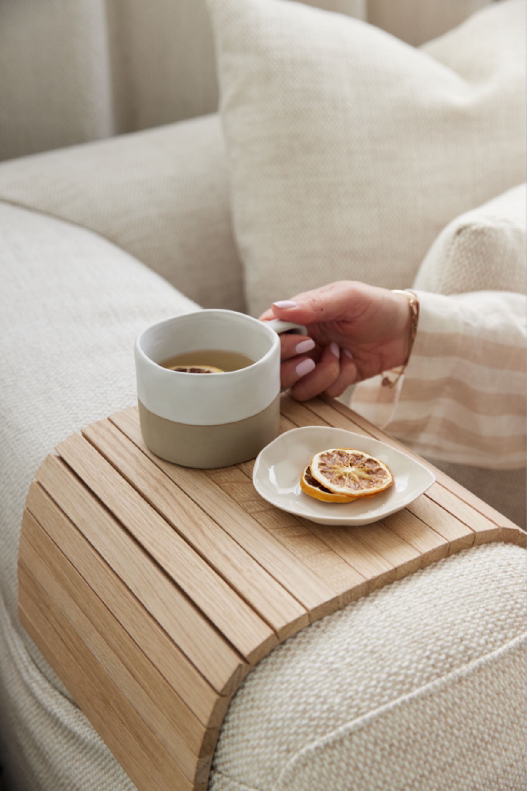Arm Chair Side Rest - Natural Oak