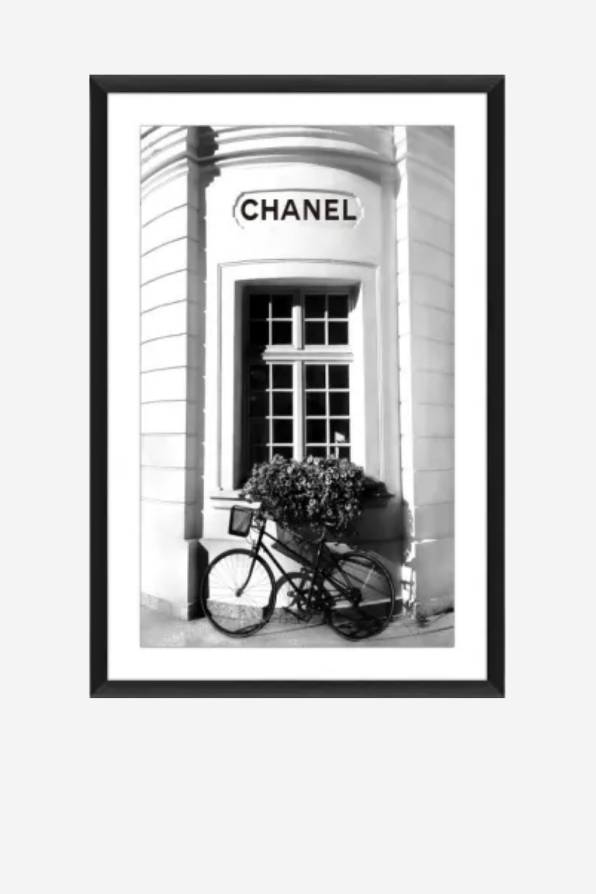 Chanel Glass Framed Print - Black Frame