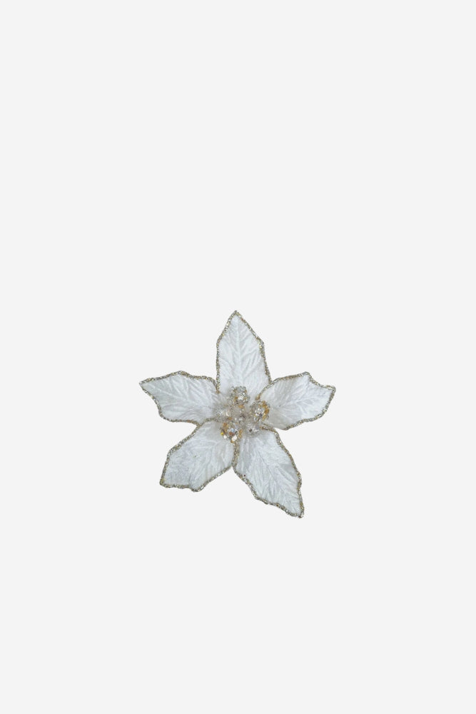 Small Jewelled Poinsettia - Cream