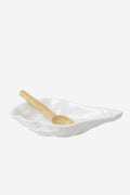 Porcelain Oyster Shell and Wooden Spoon