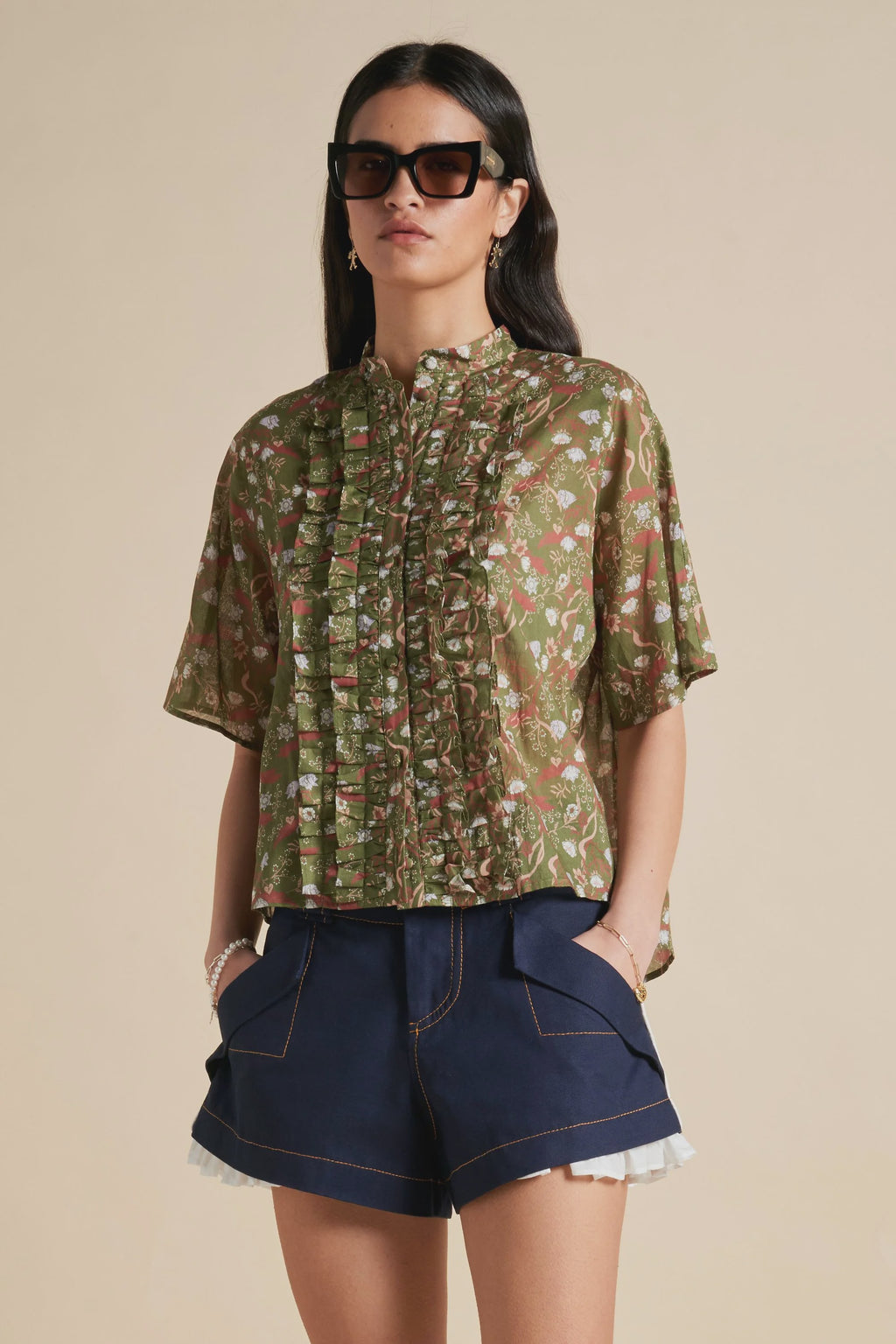 Colette Shirt - Olive Multi