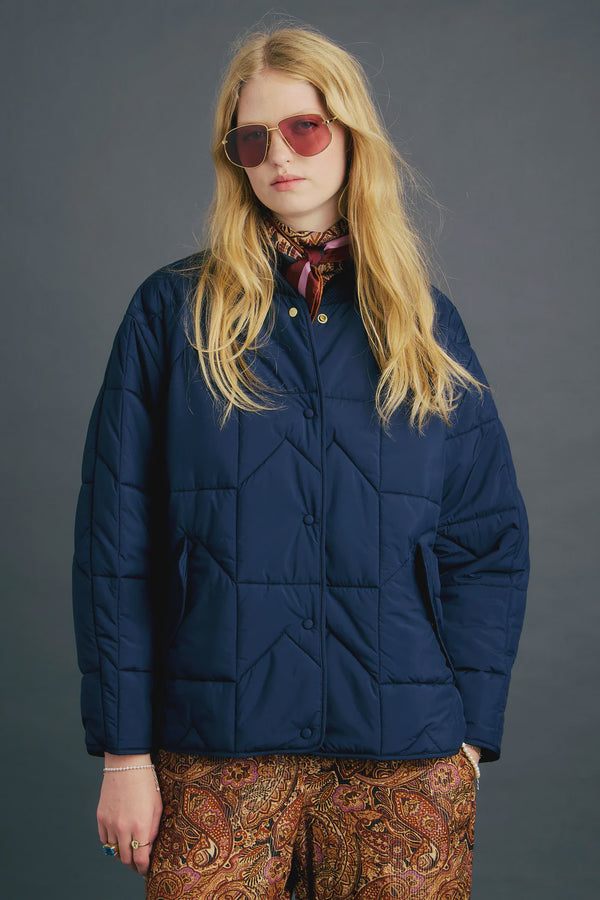 Quilted Monogram Jacket / Navy