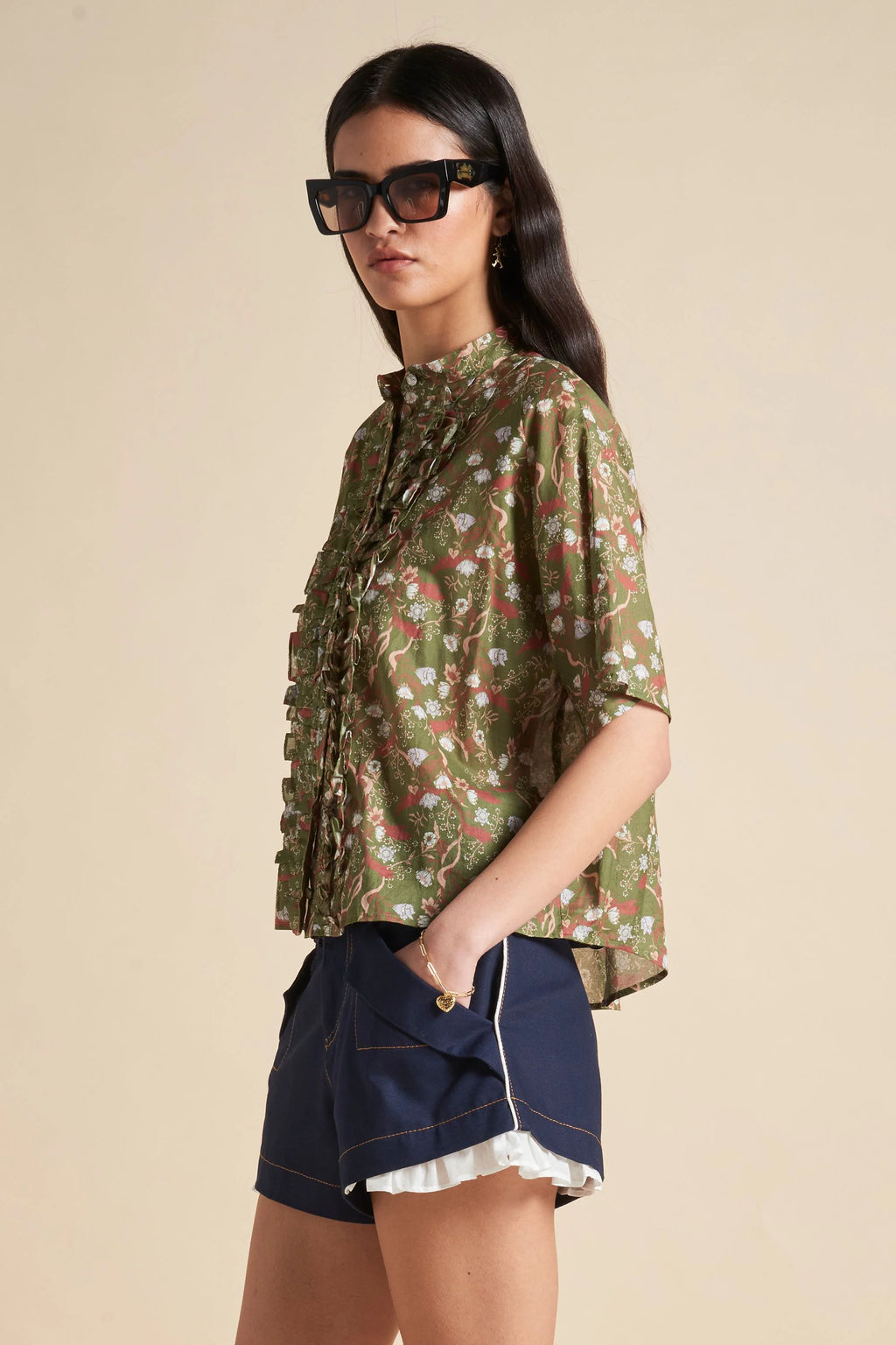 Colette Shirt - Olive Multi