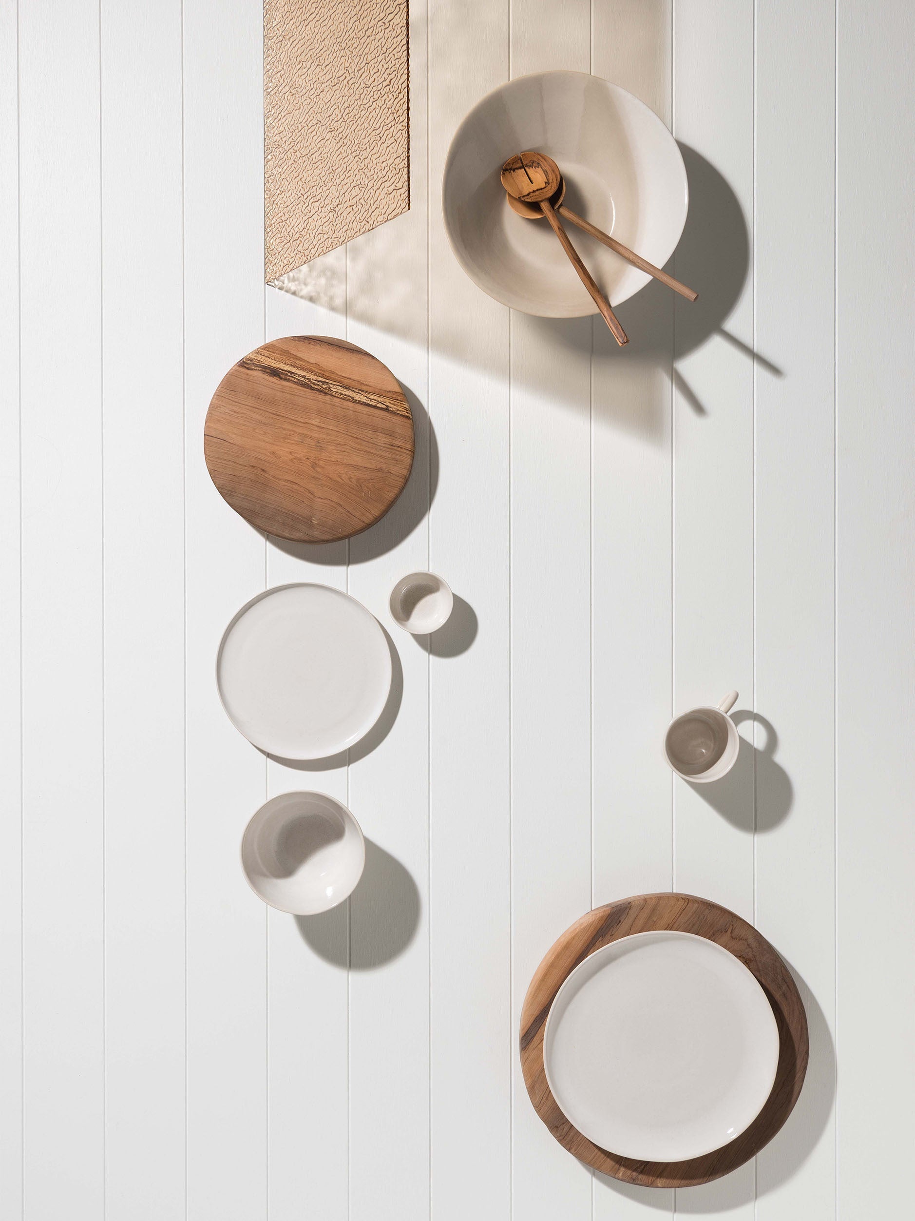 Finch Salad Bowl -  White/Natural