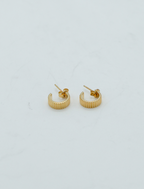 Lines Hoop Studs - Gold