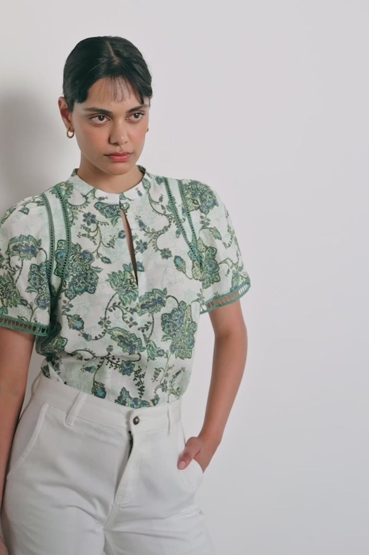 Charm Top - Garden Paisley