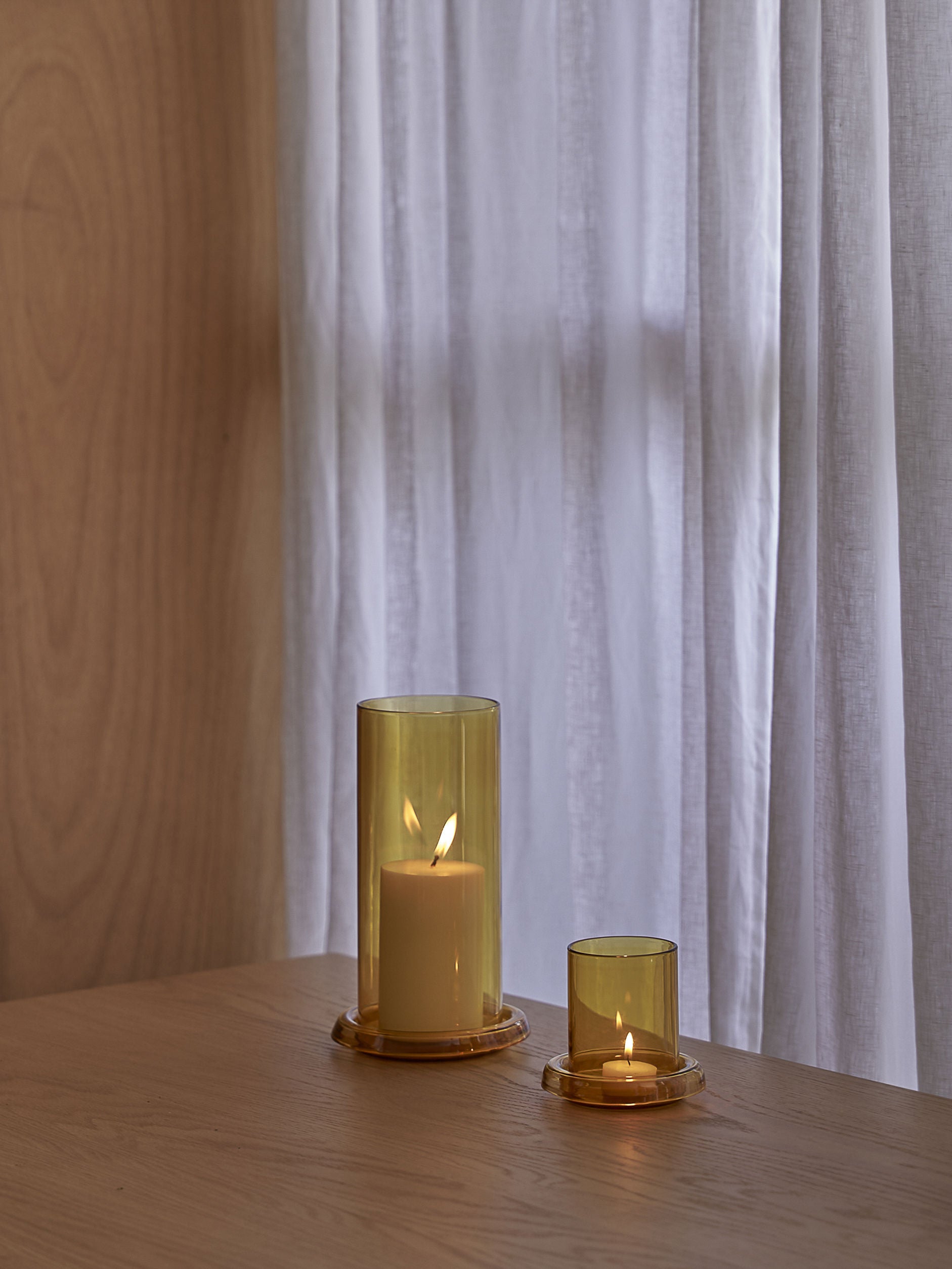 Small Cascade Hurricane Lamp - Honey