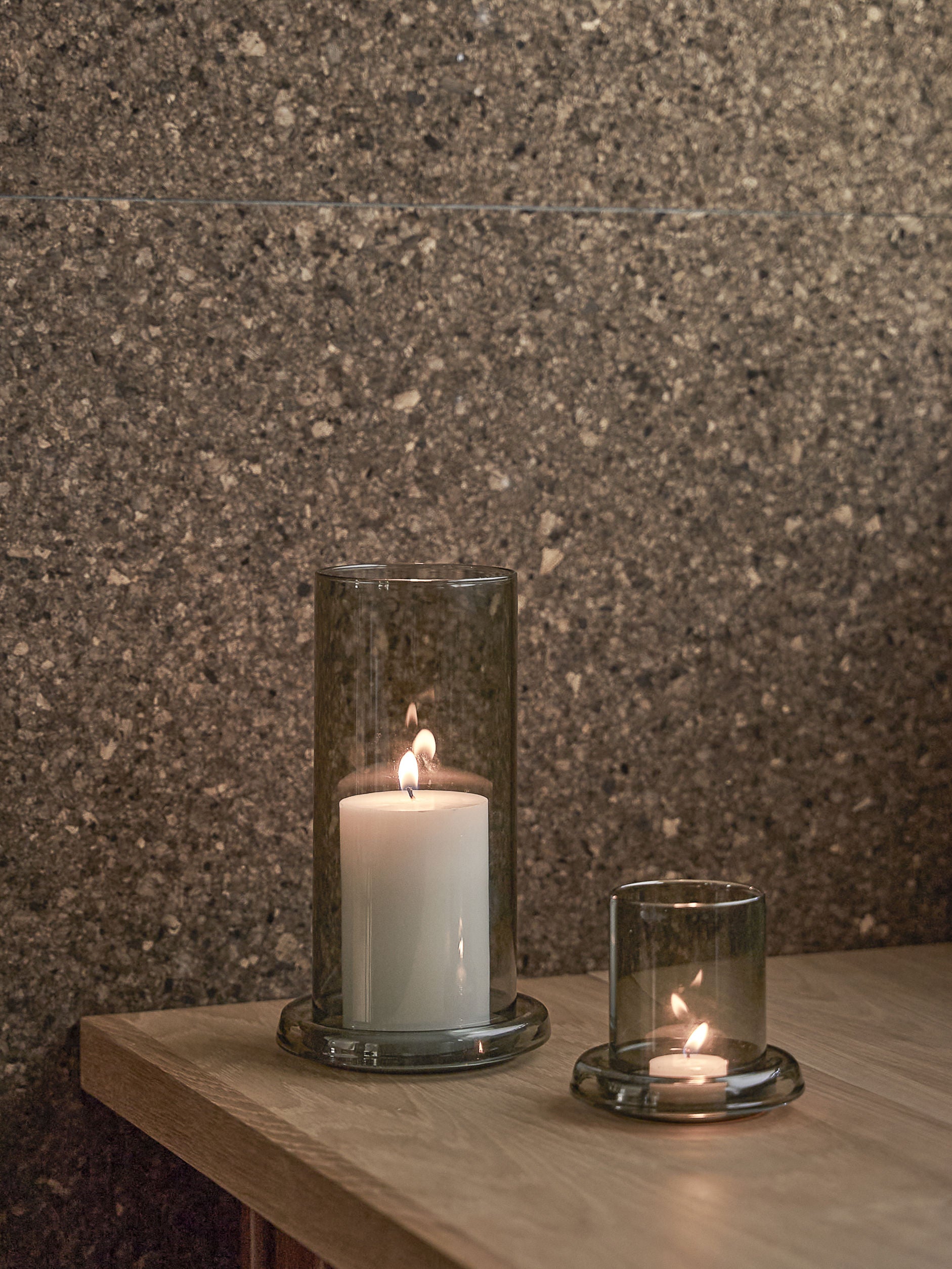 Small Cascade Hurricane Lamp - Smoke