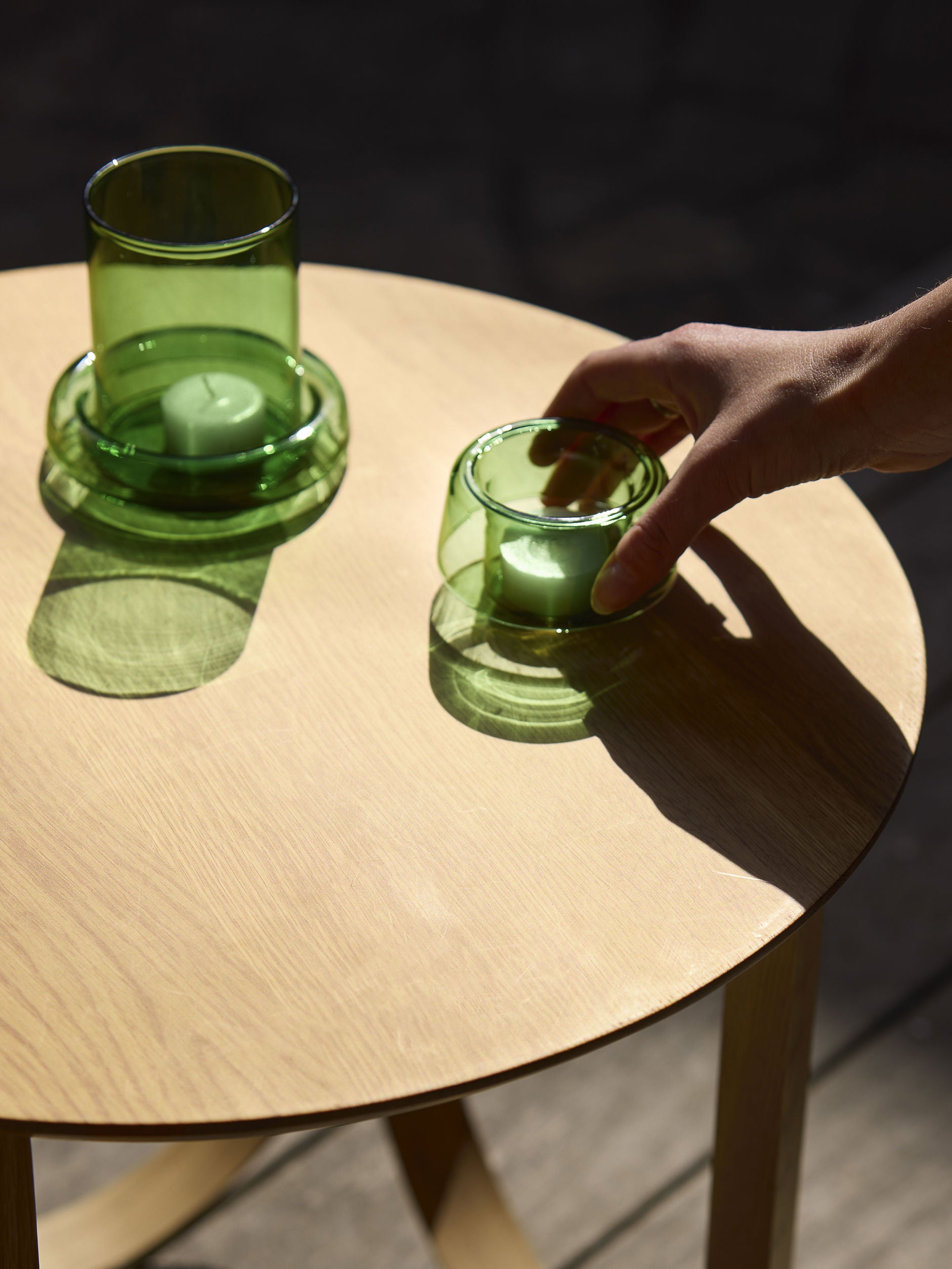 Small Cascade Hurricane Lamp - Mint
