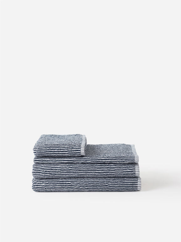 Stripe Cotton Towel Range - Navy/White