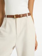 Over And Over Belt - Tan/ Gold