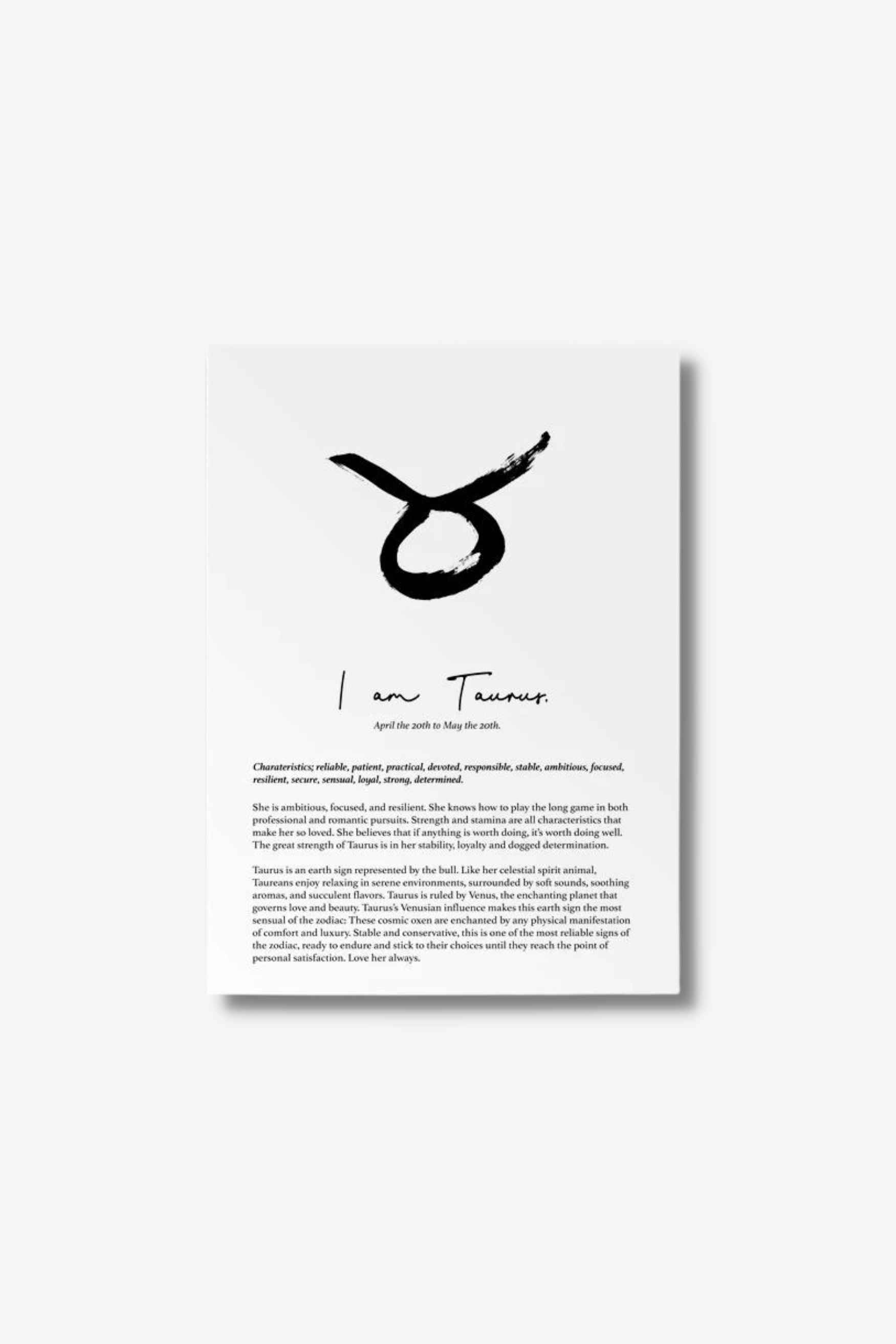 Star Sign Print - Taurus