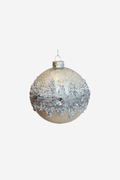 Glass Ball - Silver w/Beaded Band
