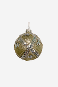 Glass Ball w/Diamond Pattern & Diamante