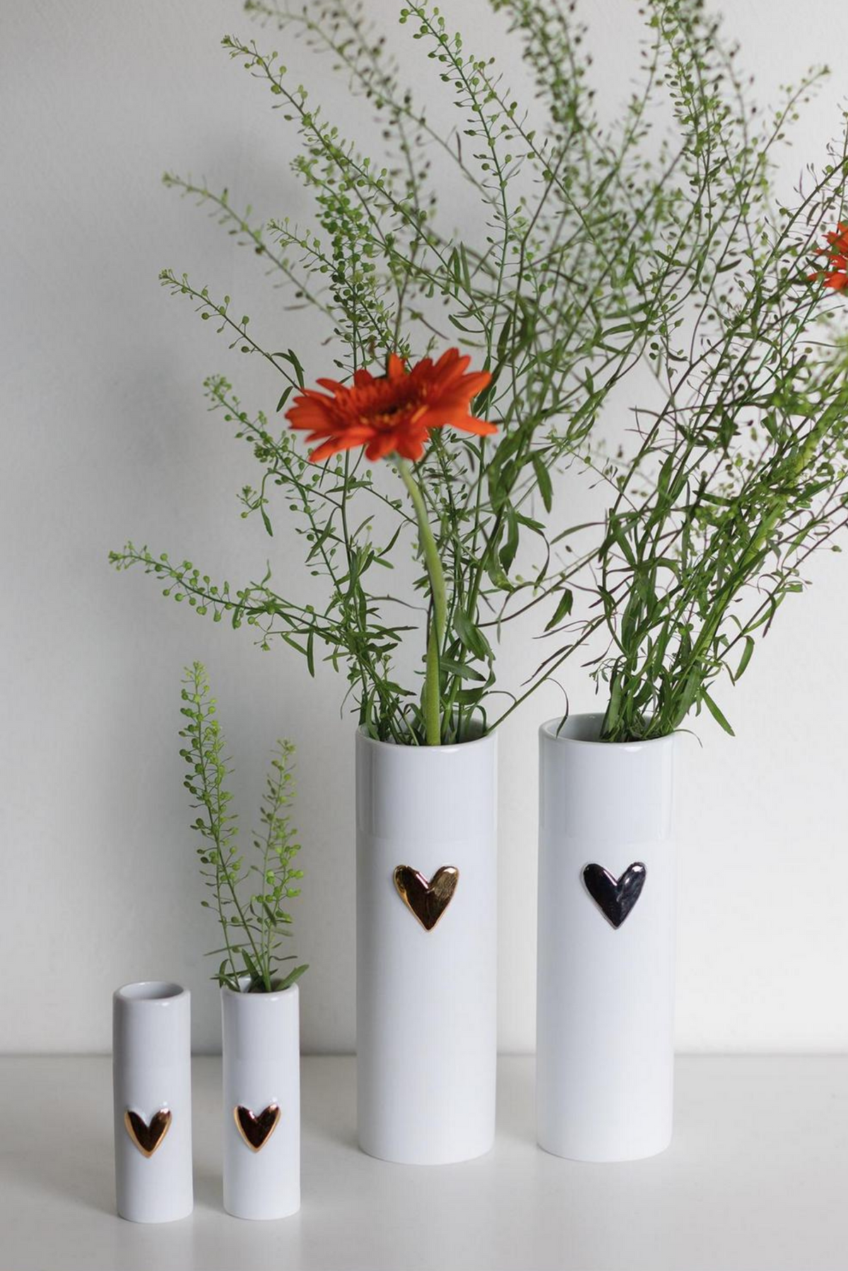 Gold Heart Mini Vase Set of 2